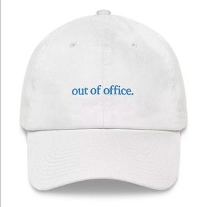 NWT white adjustable “Out of Office” Hat from Betches